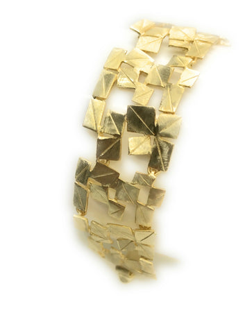 PELANGO Design Armband "scratched-ice" matt vergoldet Armband Pelango 