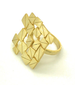 Pelango Designer Ring "scratched-ice" matt vergoldet Ringe Pelango 56 
